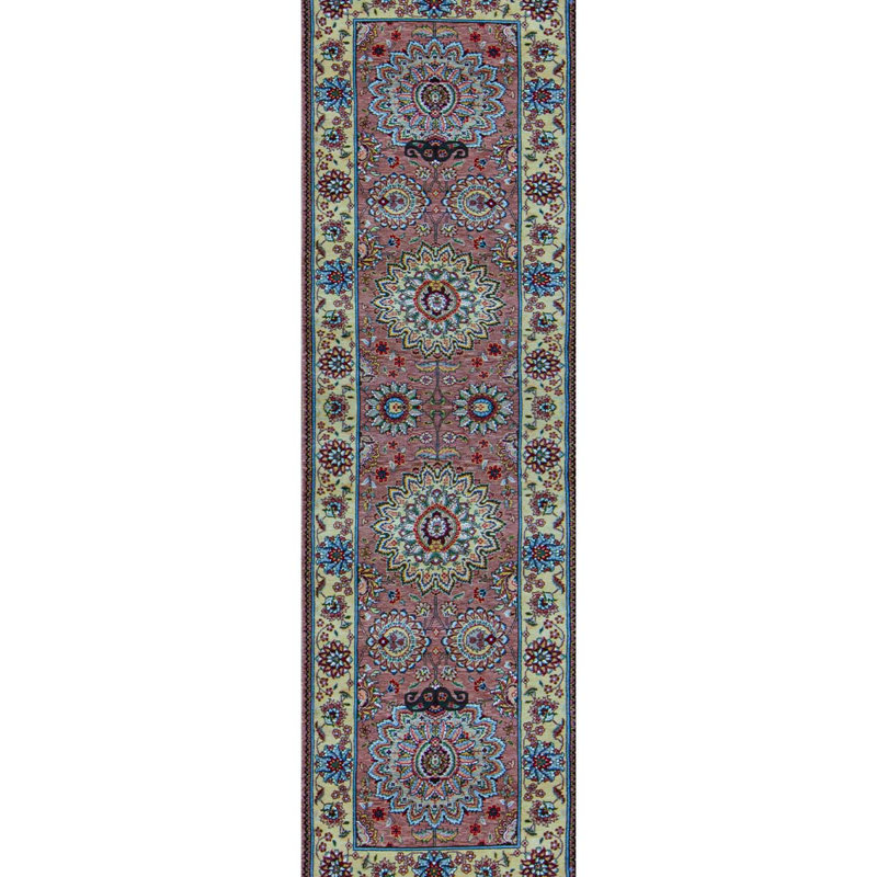 Tapis de zone en laine brun/ivoire 2 pi 6 po x 9 pi one-of-kind à la main noué la