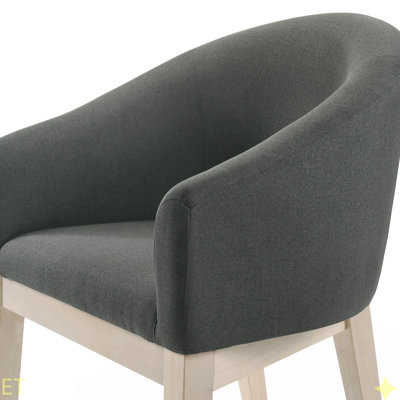Ensemble de 2 fauteuils demi-tonneau en tissu gris 23 po