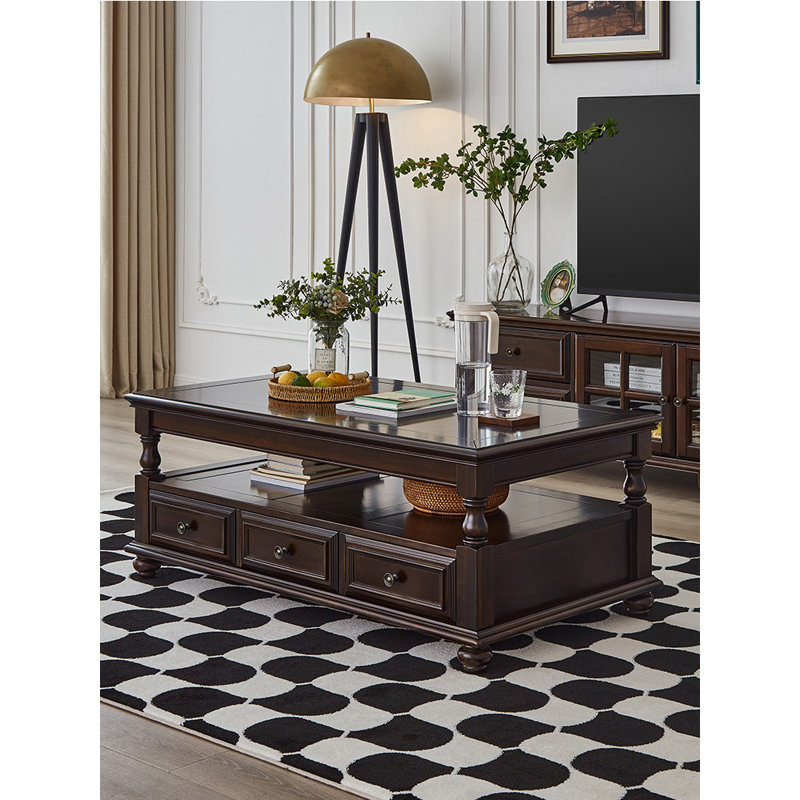 Table basse de style rétro américain, H 19,7 po x L 49,6 po x l 27,6 po