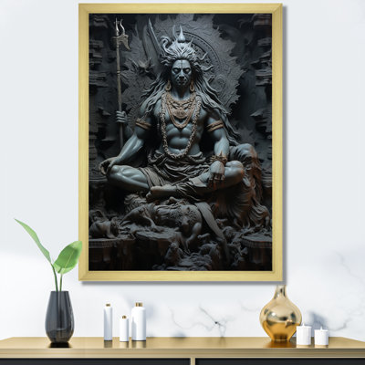 Hindouisme Shivas Somber ardoise encadrée sur toile