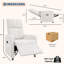 Fauteuil inclinable électrique, canapé électrique en lin avec port USB et poches latérales, blanc-129459611