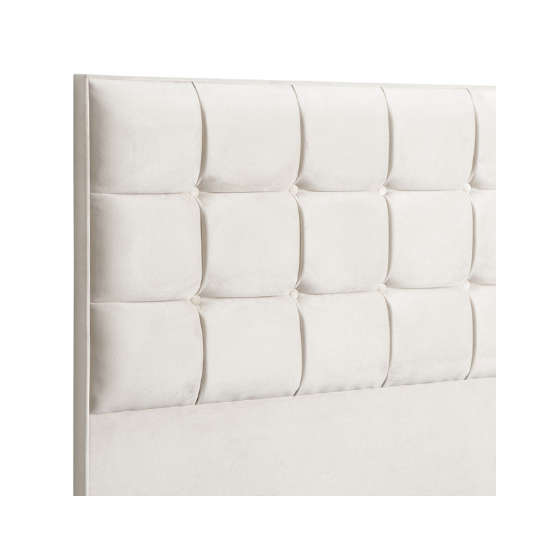 Upholstered Headboard, Velvet, Cream, Single (3')