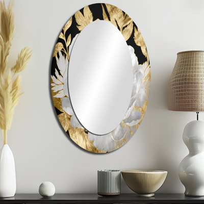 Miroir mural ovale en métal exquis