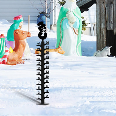 Snow Gauge - Christmas Holiday Snowflake Gauge, Metal Snow Gauge Sizing, Christmas Rain Gauge Outdoor Decoration Gift (Snowman)