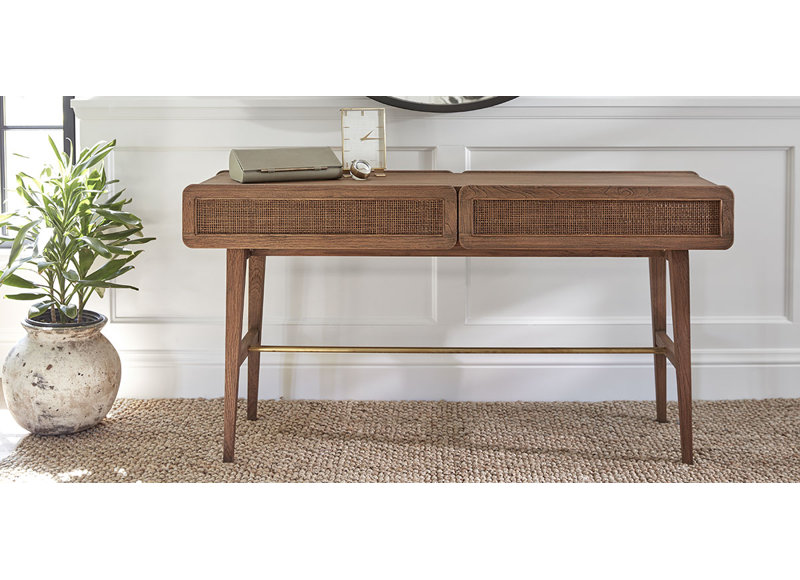 Miles 62'' W Solid Wood Console Table, Light Brown