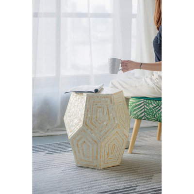 Tabouret Hexagonal Capes Capiz