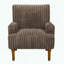 Fauteuil d'appoint en velours côtelé large Wale - Pieds en bois massif de 9 po - Café foncé-845677412