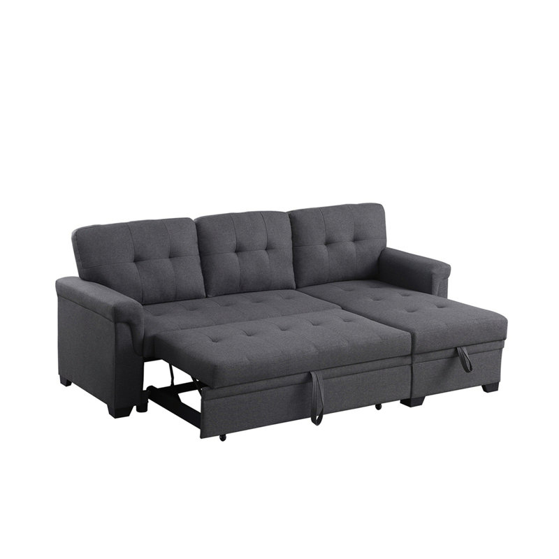 Canapé moderne, canapé-lit modulaire réversible avec méridienne de rangement, canapé d'appoint, Gris foncé