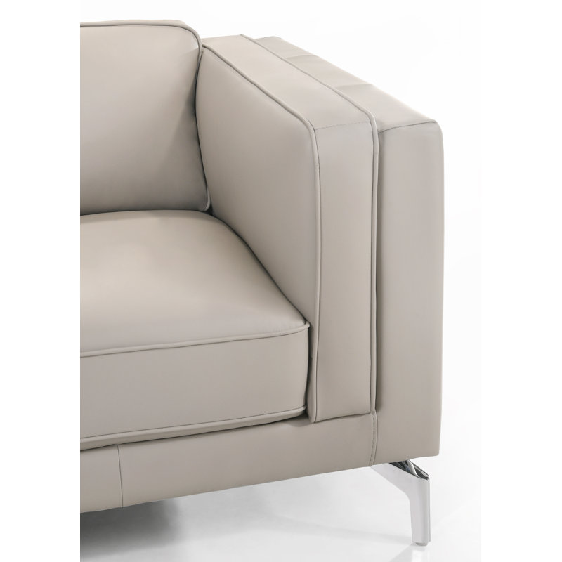Upholstered L-Shaped Sectional, Light Gray , Left Hand Facing
