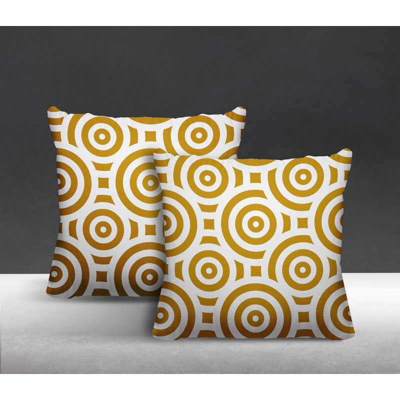  Coussin intérieur / extérieur, L 15 po x H 15 po, Jaune