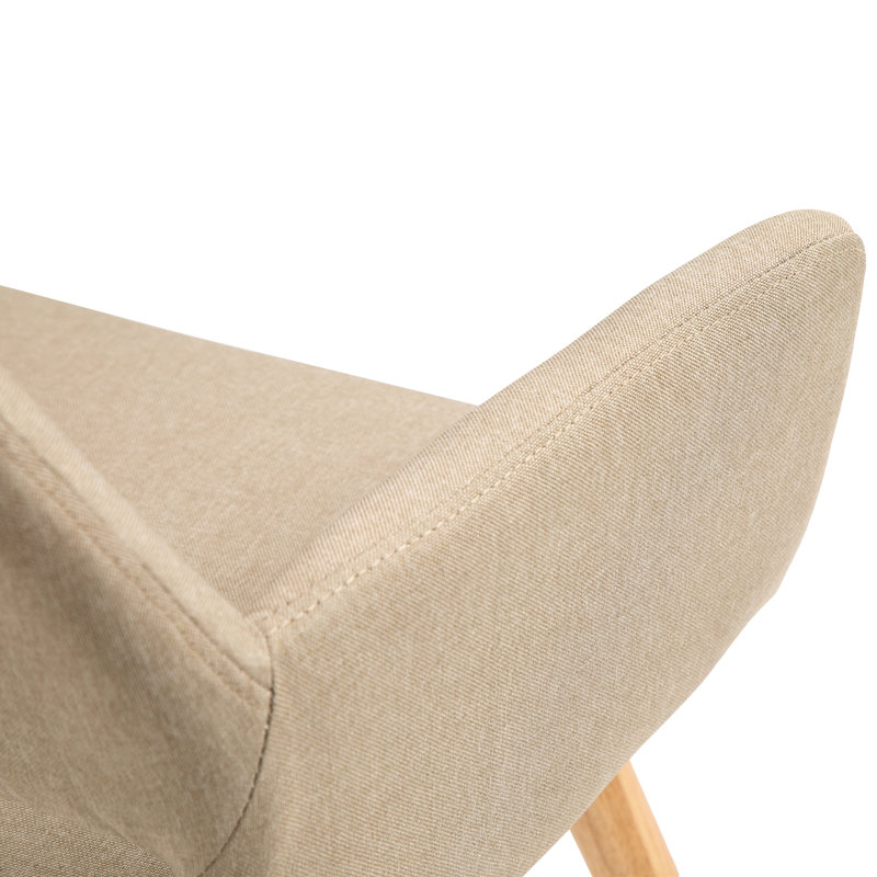 Chaise avec accoudoirs en bois massif Josué, Taupe