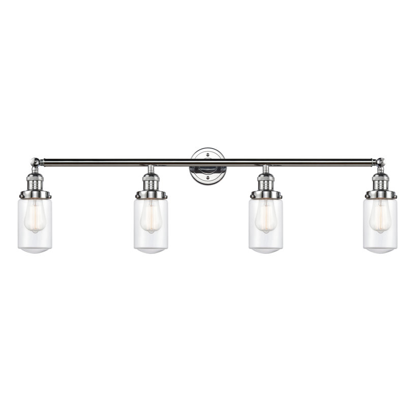Éclairage pour salle de bain 3 lumières Saroyan, Laiton brossé, Transparent, Ampoule non incluse