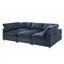 Ensemble de canapé modulaire en chenille 6 places avec repose-pieds-690336884