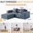 3 Modular Bed In Gray Corduroy Cloud Velvet, Conversion, Comfortable Sponge, Multi Function