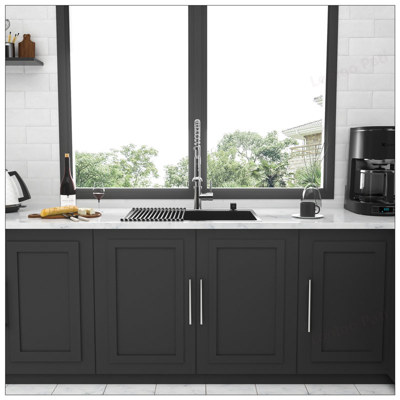 33x22 Inch Gunmetal Black 16 Gauge Stainless Steel Single Bowl Topmount Kitchen Sink with Nano Coating