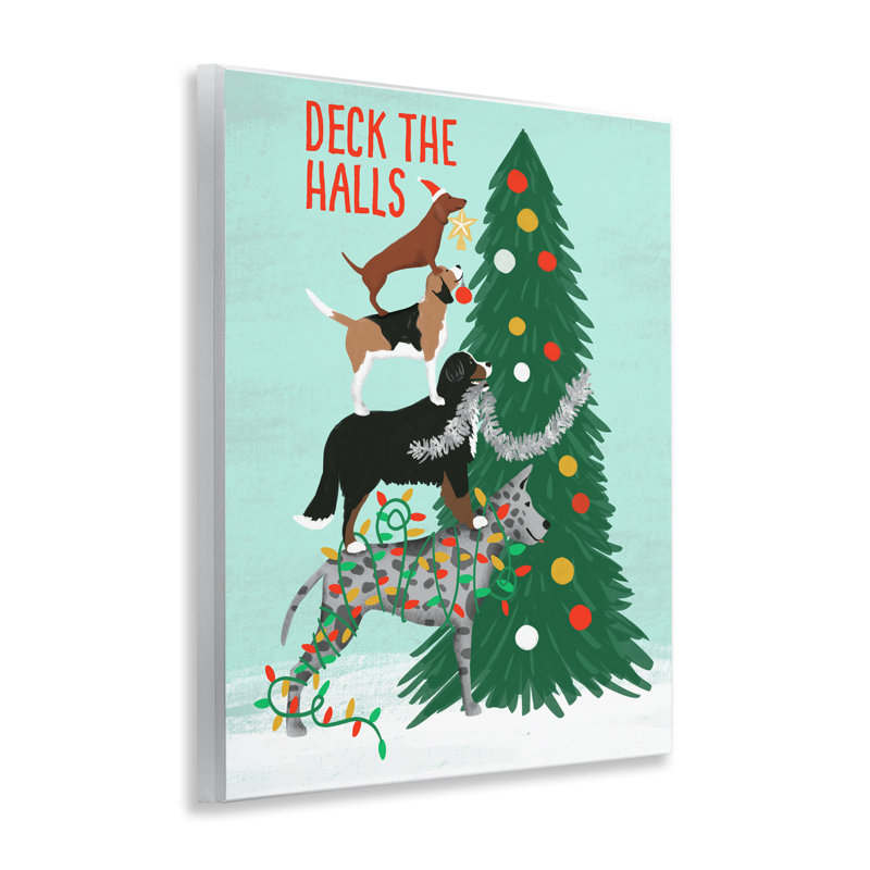 Plaque de terrasse Deck The Halls Stacked Dogs, design par Jilly Jack Designs