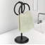 Porte-serviettes noir mat à double anneau avec base lourde-120266196