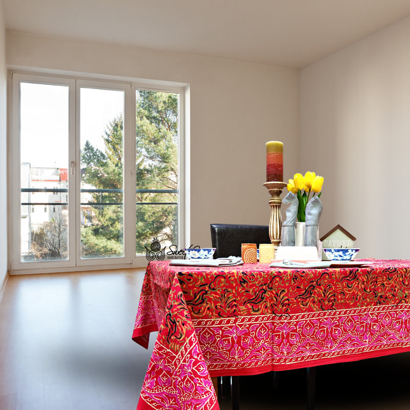 Handmade Sanganer Mandala 100% Cotton Floral Tablecloth Collection