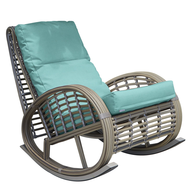 Dynasty Outdoor Rocker Chair, Canvas Aruba Sunbrella® Canvas, Kubu Mushroom