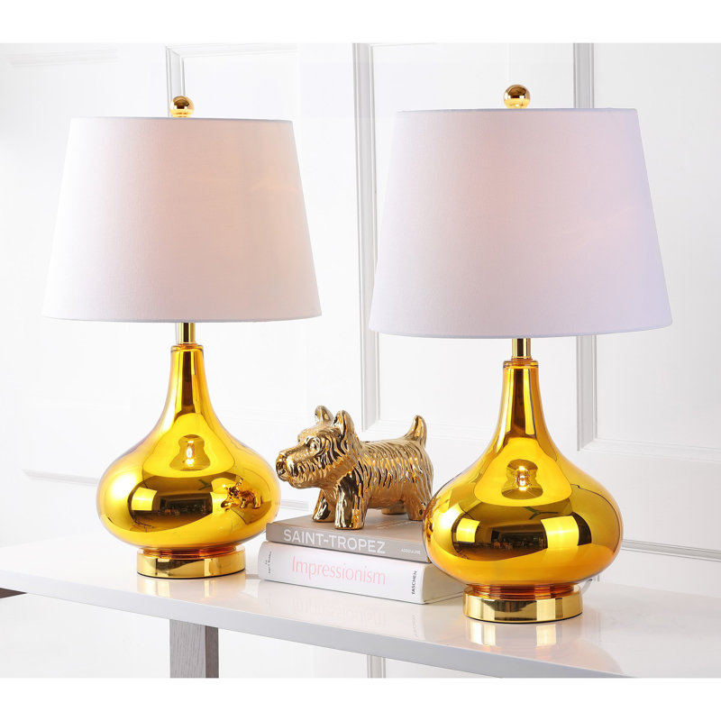 Akeim Glass Table Lamp, Gold
