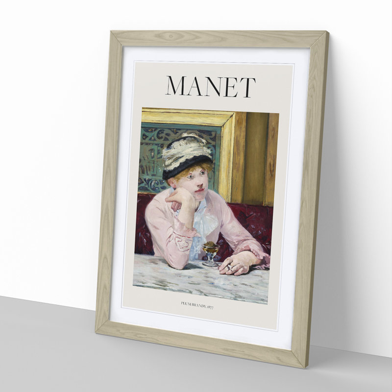 Plum Brandy Print by Edouard Manet - Picture Frame Painting, Oak Framed, 48cm H x 36cm W x 2cm D