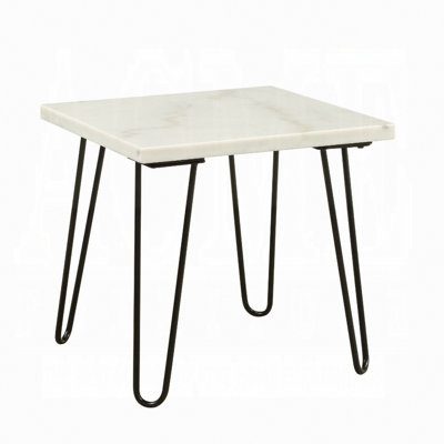 Modern Elegance Marble End Table 1Pc Luxury Living Room Furniture Side Table