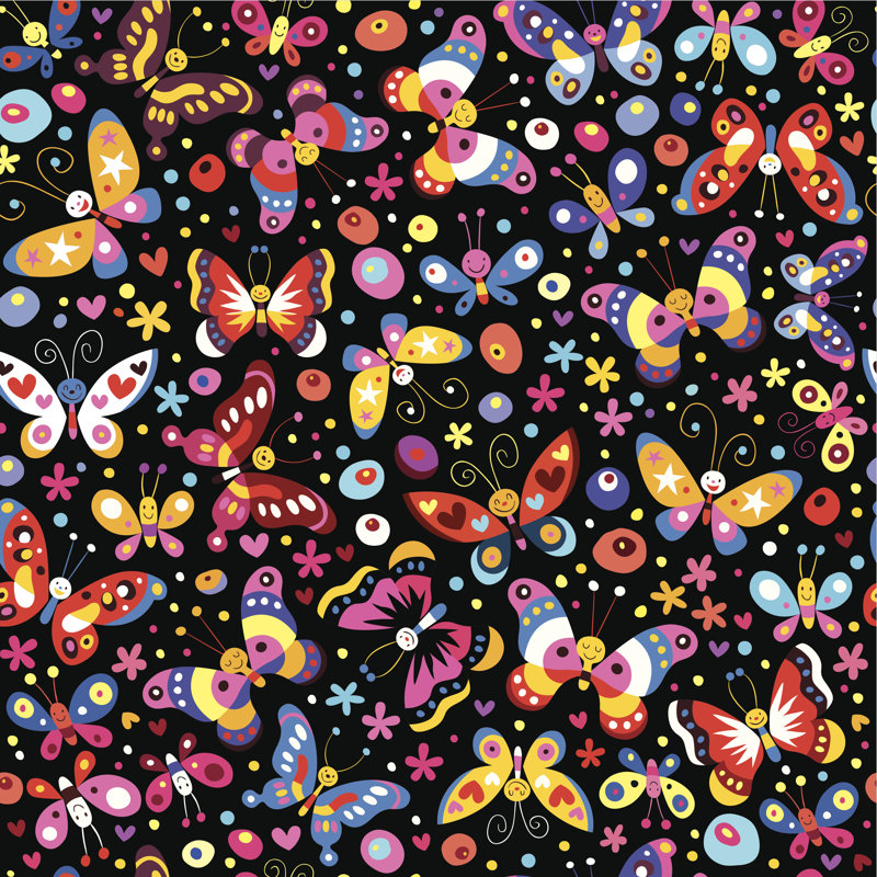 Papillons, H 12 po x l 12 po