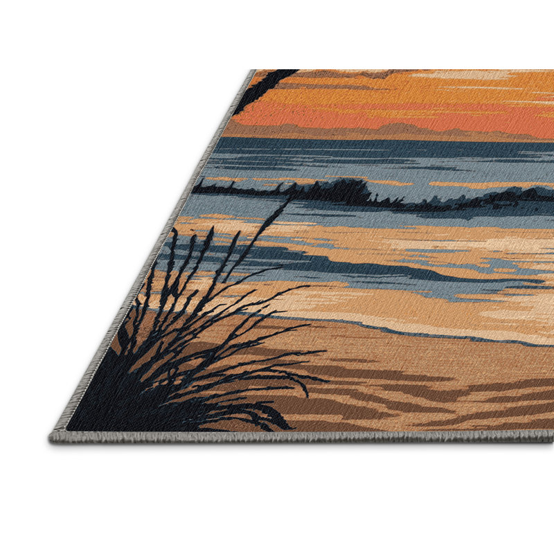  Tapis lavable Coastal Sunset, Rond 4 pi