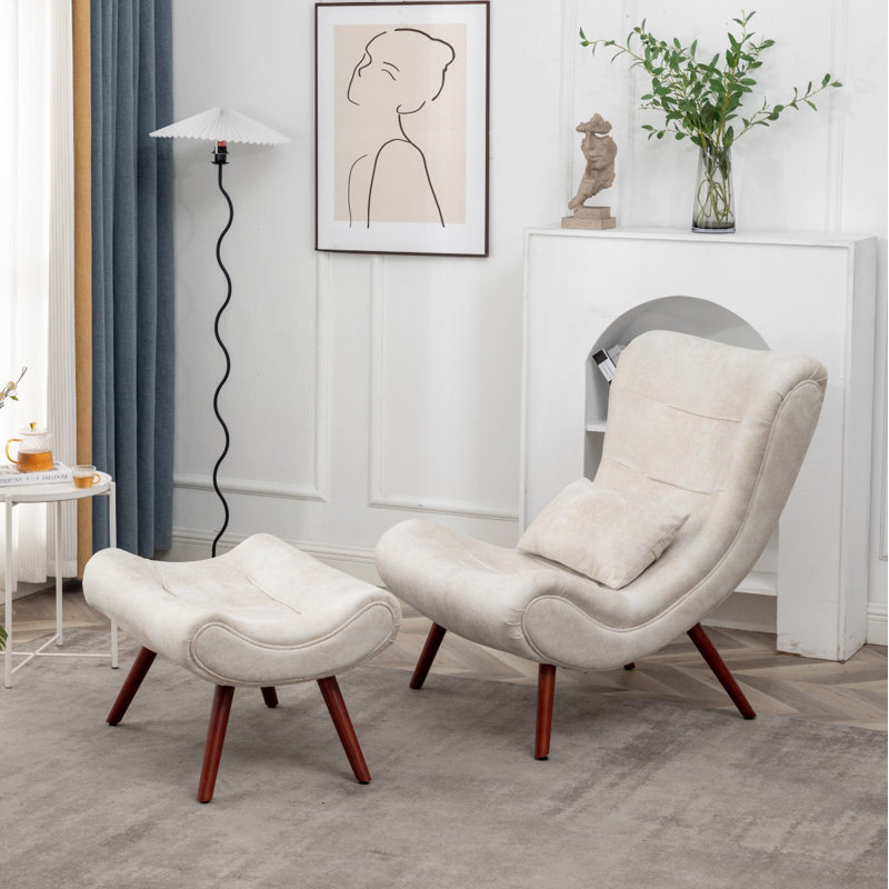 Francolin 76cm Wide Lounge Chair, Cream