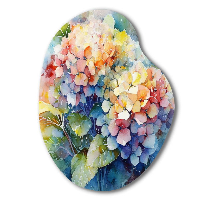 Art mural asymétrique en forme de poire Creswell - Hydrangea, H 30 po x l 22 po