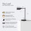 Lampe de bureau à DEL 16 po avec support de recharge sans fil, bras réglable et gradation à 3 voies Leaf