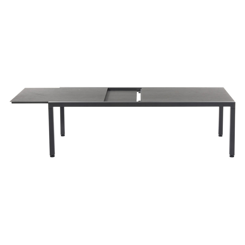 Equinox Extending Dining Table, Dusk Ceramic Top/Graphite Base