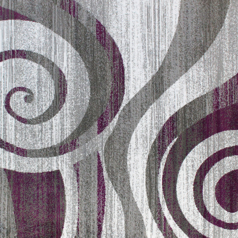 Aliodija Modern Swirl Design Olefin Area Rug, Rectangle 5'3" x 7'3"