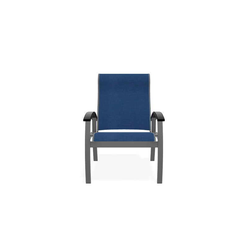 Chaise de patio Askar, Cobalt 35D Sunbrella®, Noir, Graphite texturé