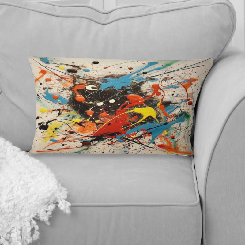All That Jazz Colorful Joy II - Abstract Collages Printed Throw Pillow
