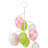 14.25" Pink White and Green Cut-Out Easter Egg Tree Tabletop Decor