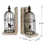 Serre-livres S / 2 5,5 x 4,5 x 10 po noir vieilli, blanc antique
