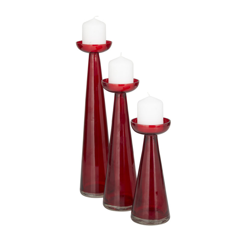 Porte-bougie décoratif en verre The Novogratz, Rouge