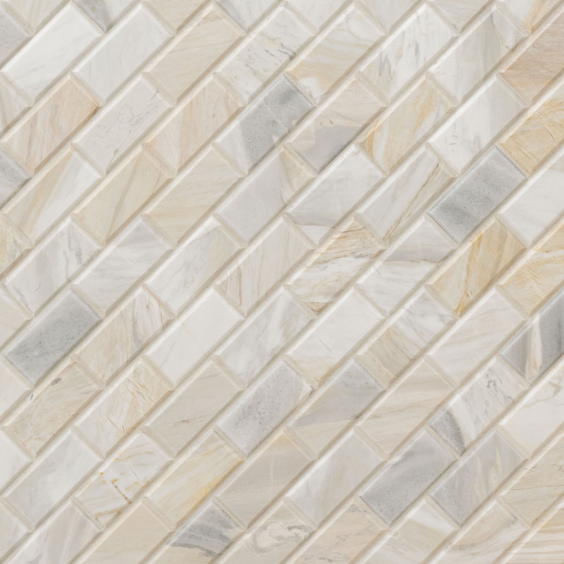 Selene Oro Subway 12 in. x 12 in. Honed Marble Mosaic Floor and Wall Tile