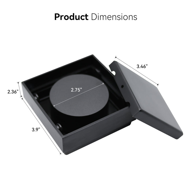 4 Inch Square Shower Floor Drain, Tile Recessed with Removable Hidden Cover, Stainless Steel, Matte Black Floor Drain for Bathroom