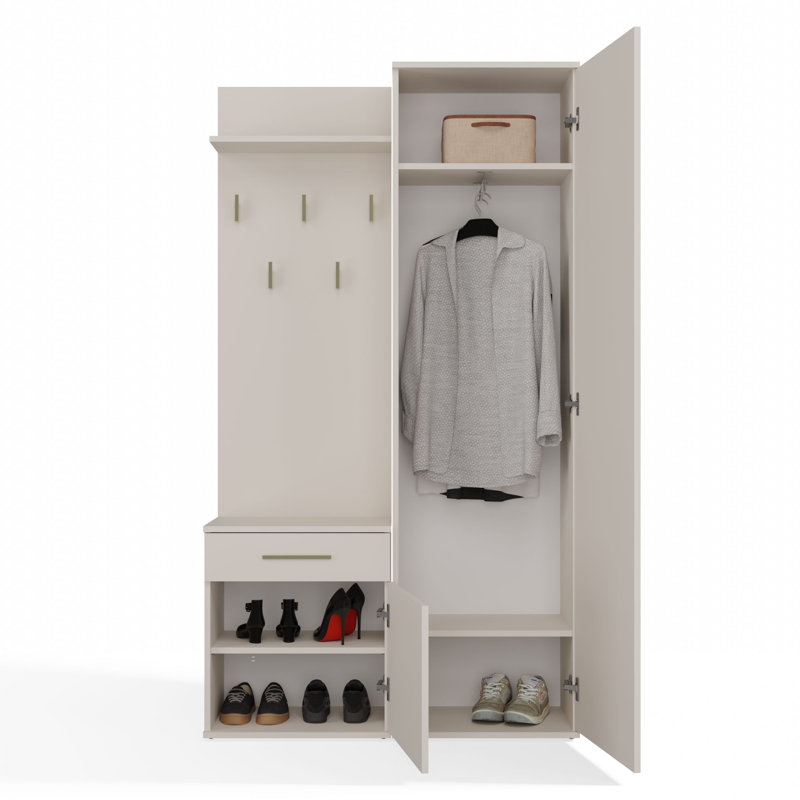 1 Door Laminate Wardrobe, Cashmere