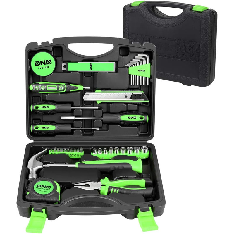 Boîte à outils de rangement pour outils à main 46 pièces (rouge), Vert