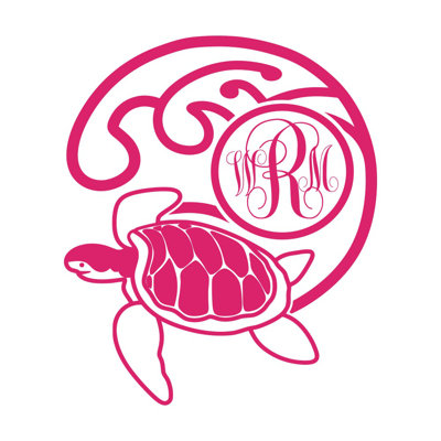 Décalcomanie murale chambre monogramme tortue