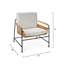 Palermo Lounge Chair In Natural Rattan & Black Steel With Off White Cushions