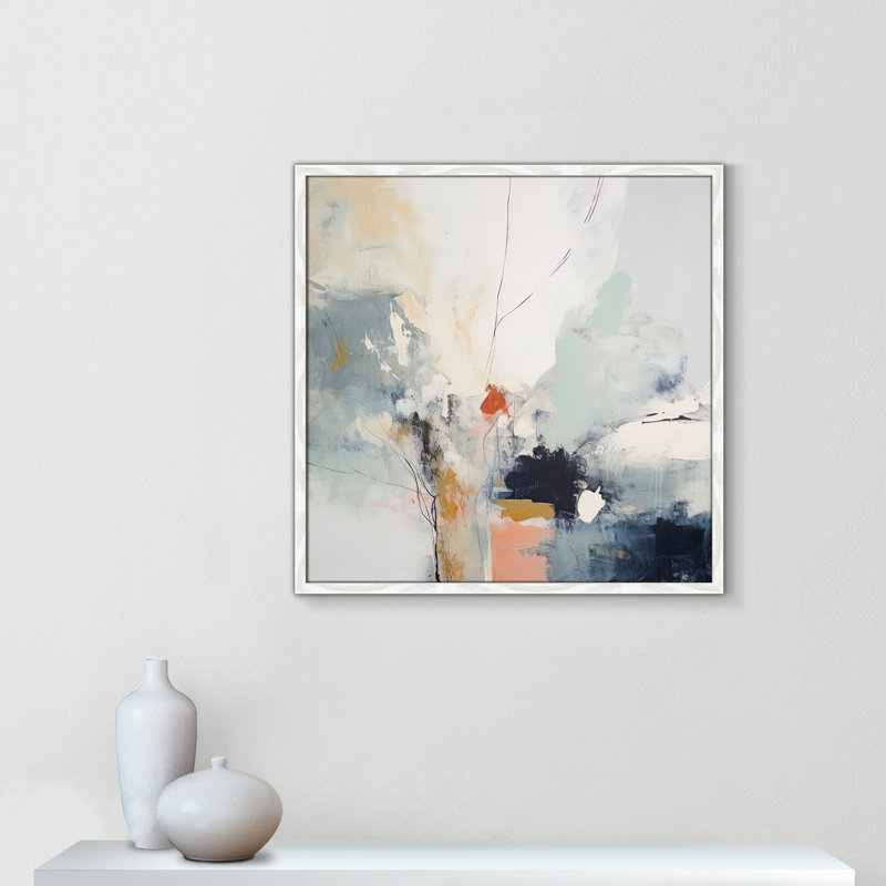«Ethereal Blue Beats II» par Irena Orlov, L 27,5 po x H 27,5 po, White Woodgrain, Impression encadrée