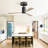 52 Inch Modern Flush Mount Ceiling Fan With Led Light And Remote Control, 3 ABS Blades Noiseless Reversible DC Motor For Patio Living Room