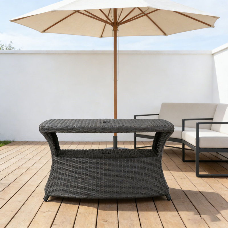Table basse de patio, Brun multi