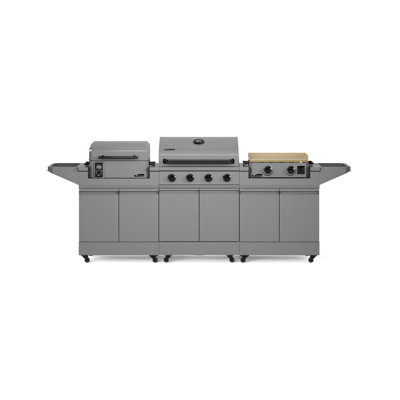 TYTUS Modular 4-Burner Gas Grill, Pellet Smoker with Cart and Gas Griddle with Cart