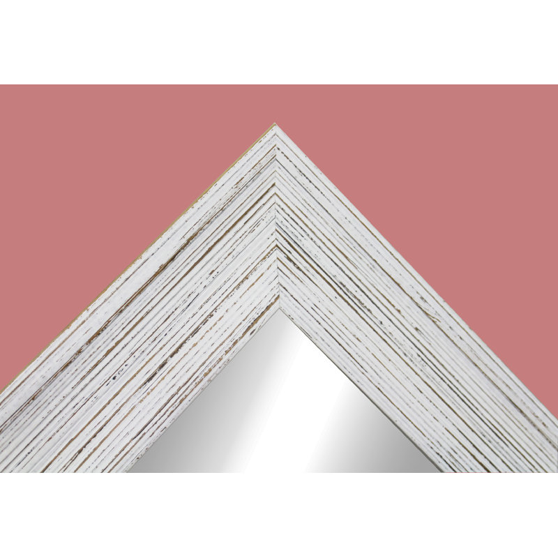 Bloodworth Wood Flat Wall Mirror, 34.5" H x 69.5" W, Rustic White