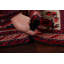 Tapis de zone en laine rouge/bleu marine 3 pi 5 po x 5 pi 11 po one-of-kind à la main-noué la new age balouch Antietam